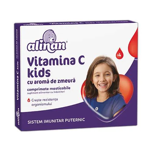 ALINAN VITAMINA C KIDS ZMEURA 20 COMPRIMATE MASTICABILE