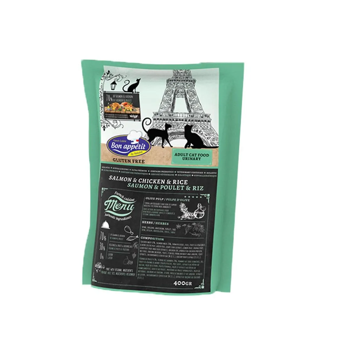 Bon Appetit URINARY - Somon, Pui si Orez - 400g - Hrana completa super-premium, hipoalergenica, fara gluten