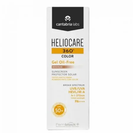 Gel pentru protectie solara cu SPF 50+ Heliocare 360 Color, Nuanta Bronze, 50 ml, Cantabria Labs