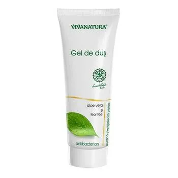 Gel de dus antibacterian cu aloe vera si tea tree, 250ml, VivaNatura