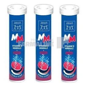 Zdrovit MM Vitamine si Minerale + Ginseng 24 comprimate efervescente