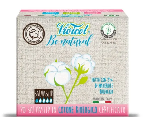 Protej slip ultra subtire din bumbac bio, hipoalergenic, 20 bucati, Vivicot Be Natural