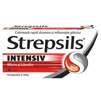 Strepsils Intensiv miere si lamaie, 16 pastile, Reckitt Benckiser