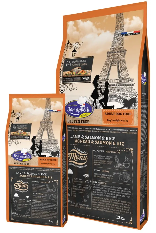 Bon Appetit Adult - Miel, Somon & Orez - 2kg - Hrana completa super-premium, hipoalergenica, fara gluten