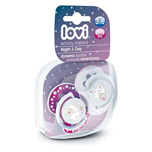 Lovi suzete din silicon Dynamic 3-6 luni night & day oita fata x 2 bucati (22/810)