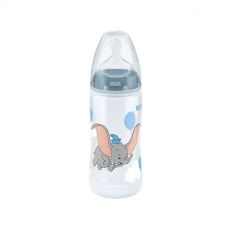 NUK First Choice Disney Dumbo, Biberon cu Controlul Temperaturii, tetina M, 6-18luni, 300ml