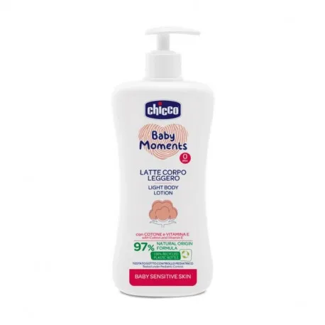 Chicco Baby Moments Lotiune dermatologica pentru corp, 500 ml, 0 luni+