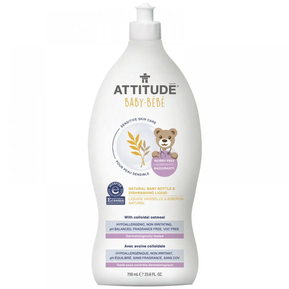 Sensitive Sensitive Skin Baby Natural Lichid de spalat sticlute si vase (700ml), Attitude
