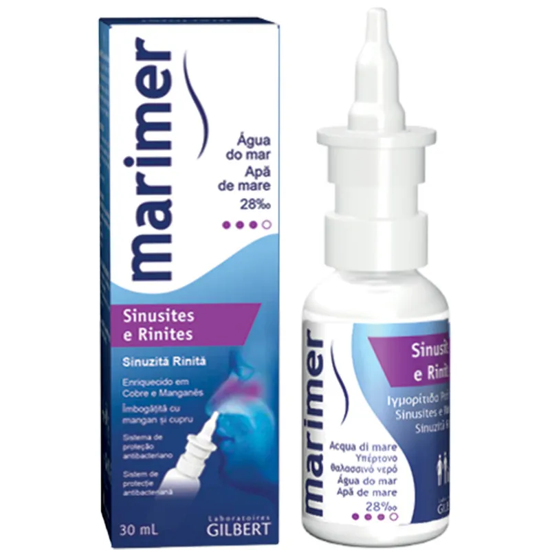 Spray nazal pentru sinuzita si rinita Marimer, 30 ml, Gilbert