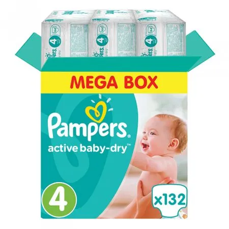 Pampers 4 Baby Dry 7-18 kg , 132 bucati