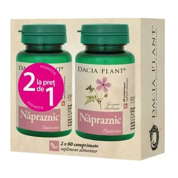 Pachet Napraznic 1+1 Gratuit, 2 x 60 comprimate, Dacia Plant