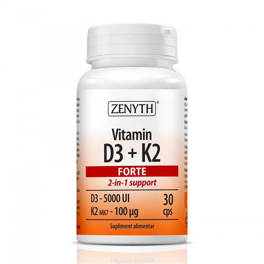 Vitamina D3 + K2 Forte (30 capsule), Zenyth Pharmaceuticals