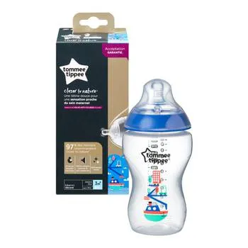 Biberon PP Decorat 3 luni+ Albastru, 340ml, Tommee Tippee