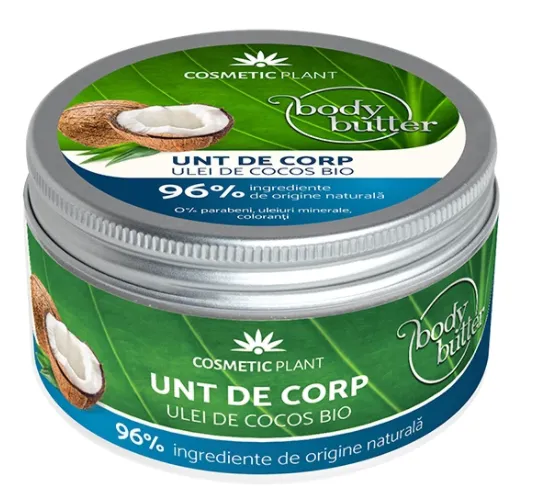 Unt de corp cu ulei de cocos bio, 200 ml, Cosmetic Plant