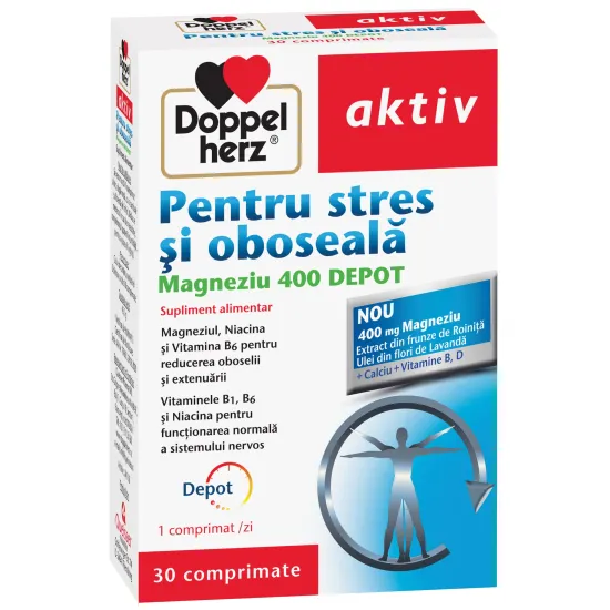 Doppelherz Aktiv stres si oboseala Magneziu 400mg x 30 comprimate