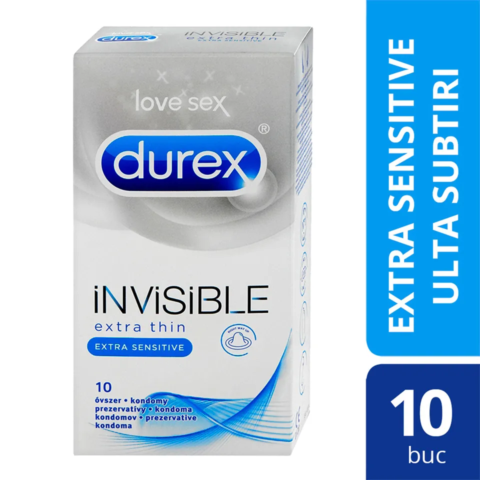 DUREX Prezervative Invisible XL, 3 bucati