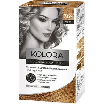 Vopsea de par Kolora 7.65 Almond Blonde, 50ml, Aroma