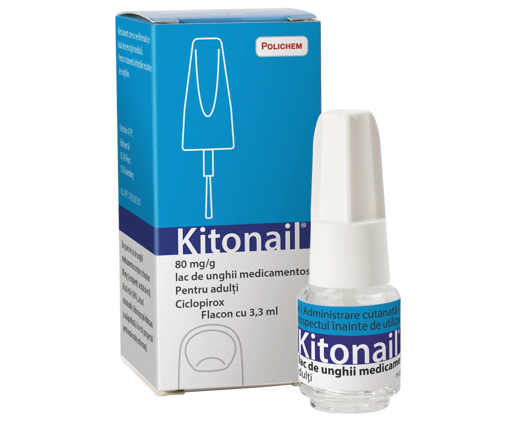 Kitonail 80mg/g lac de unghii medicamentos 3.3ml