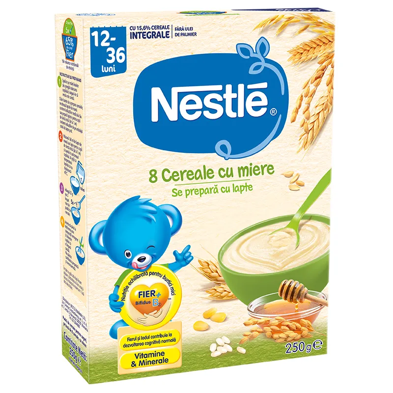 NESTLE 8 Cereale cu miere x 250g