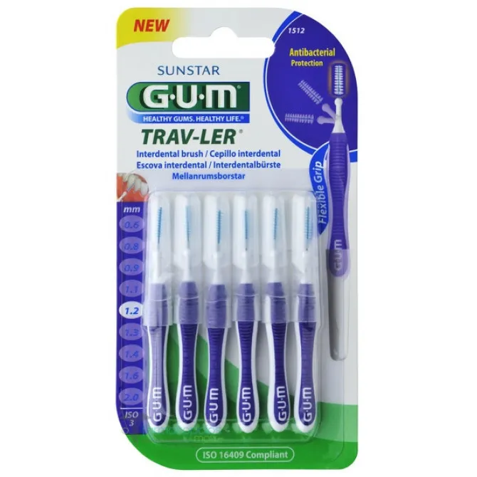 GUM PERII INTERDENTARE TRAV-LER 1.2MM MOV 6BUC