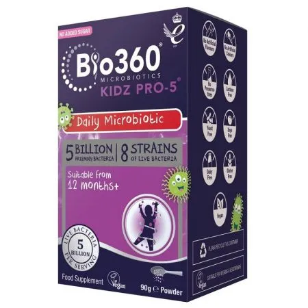 Microbiotic pentru copii Kidz PRO-5, 90 g, Natures Aid