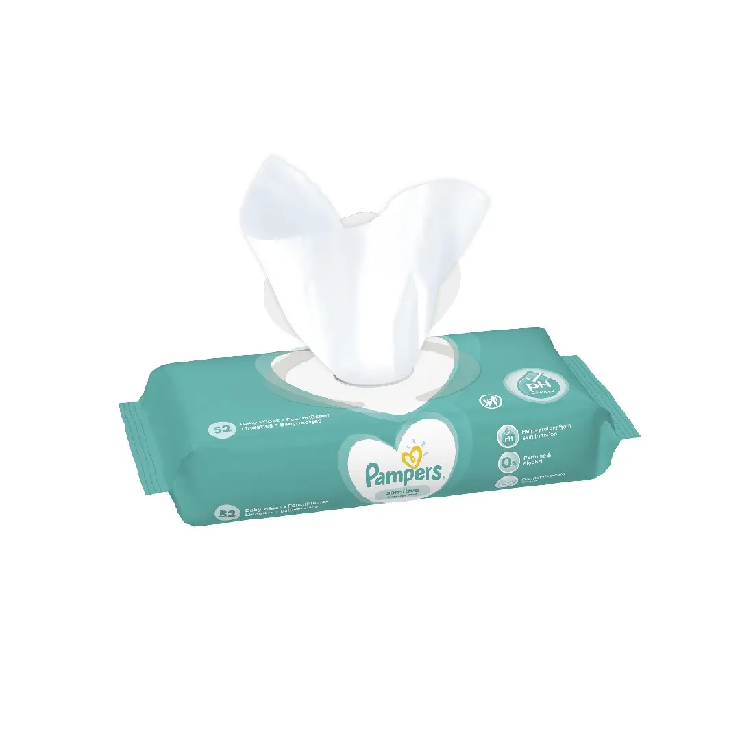 Servetele umede Sensitive, 52 bucati, Pampers