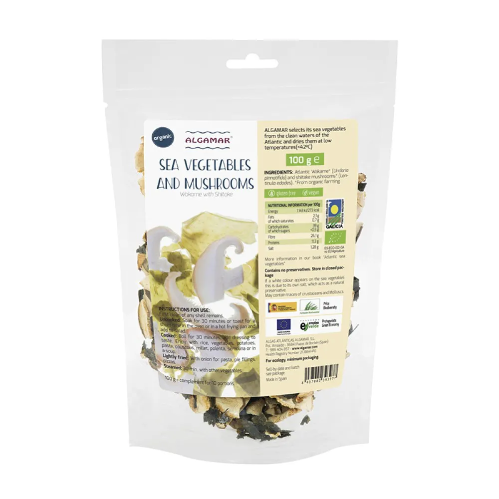 Alge marine cu ciuperci shiitake (100g), Algamar