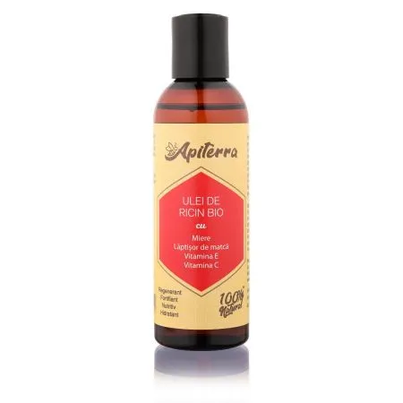 Ulei de ricin bio cu miere, laptisor de matca, vitamina C si E, 100 ml, Apicola Pastoral Georgescu