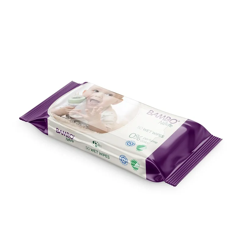 Servetele umede fara parfum, 50 bucati, Bambo Nature