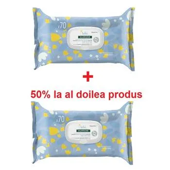 Servetele umede calmante 1+ 50% reducere la al doilea produs, 2 x 70 bucati, Klorane Bebe