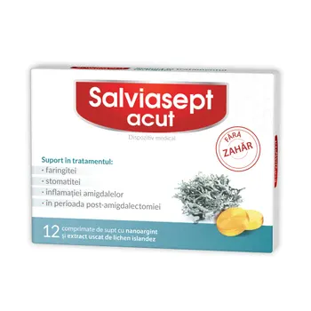 ZDROVIT SALVIASEPT ACUT FARA ZAHAR X 12 COMPRIMATE DE SUPT