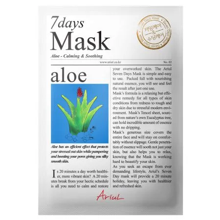 Masca servetel cu aloe vera 7Days Mask, 20 g, Ariul