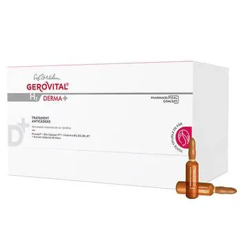 Tratament anticadere par Gerovital H3 Derma+, 12 fiole x 10ml, Gerovital