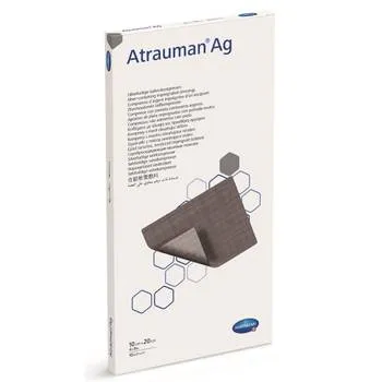 Pansament cu unguent neutru si argint, 10 x 20cm, 10 bucati, Atrauman