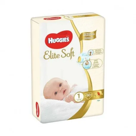 Huggies Elite Soft Jumbo, Nr.1, 3-5kg, 50 bucati