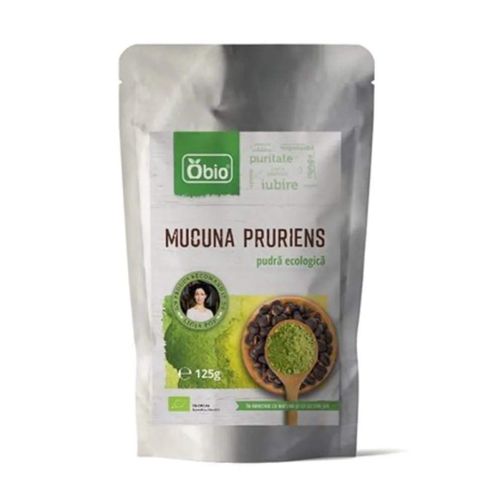 Mucuna pruriens pudra raw bio (125 grame)