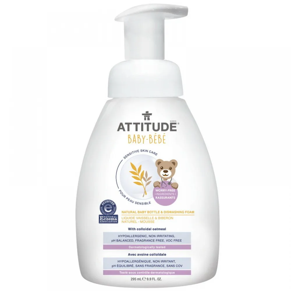 Sensitive Sensitive Skin Baby Baby Spuma pentru spalat sticlute si vase (295 ml), Attitude
