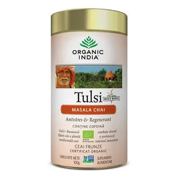 Tulsi Masala Chai Relaxant si Regenerant, 100g, Organic India