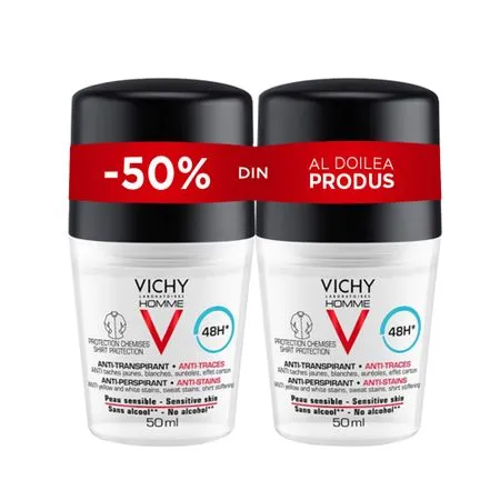 Vichy Homme Roll-on anti-urme 48h 50ml x 2buc