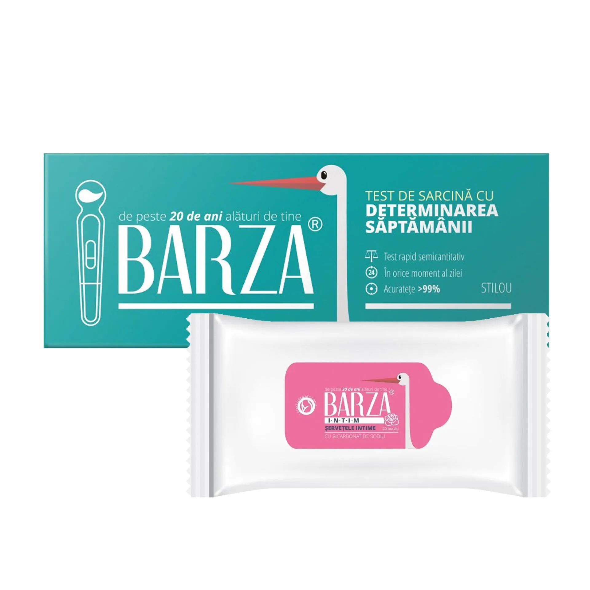 Test sarcina Barza Stilou cu determinarea saptamanii + Servetele intime Barza