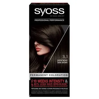 Vopsea de par permanenta Color Baseline 3-1 Saten Inchis, 115ml, Syoss