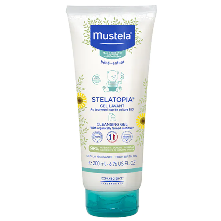 Mustela Stelatopia Gel Curatator-Piele Sensibila 200ml