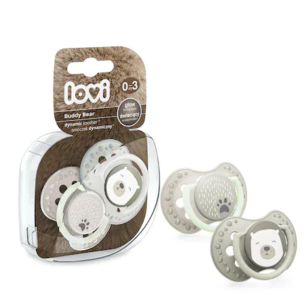 Lovi suzete din silicon Dynamic 0-3 luni Buddy Bear x 2 bucati (cod 22/863)