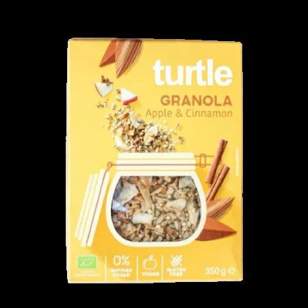 Granola Bio fara gluten cu cereale cu mar si scortisoara, 350 g, Turtle