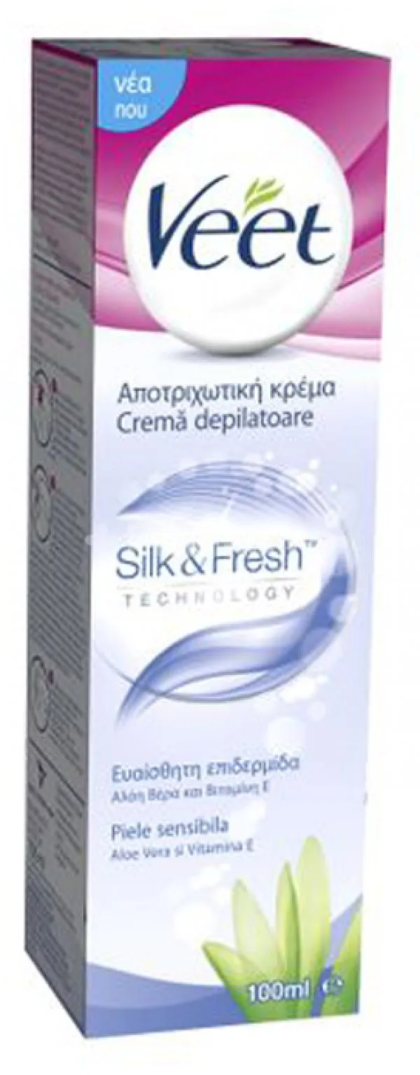 Veet crema depilatoare cu Aloe Vera si Vitamina E pentru piele sensibila 100 ml