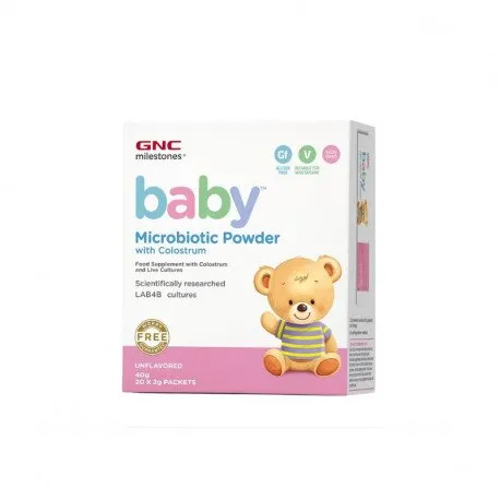 GNC Milestones® Baby™ Microbiotic Pudra cu Colostru, 20 pliculete