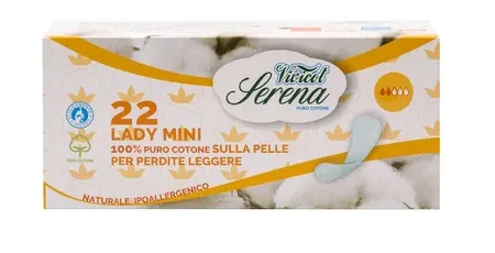 Protej slip din bumbac natural, Normal, 2 picaturi, 22 bucati, Vivicot Serena Lady