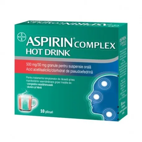 ASPIRIN COMPLEX HOT DRINK 500 mg/30 mg granule pentru suspensie orala