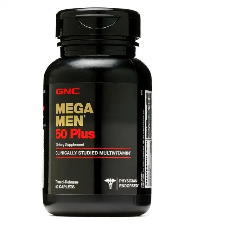 GNC Mega Men 50 Plus, Multivitamine barbati, 60 comprimate