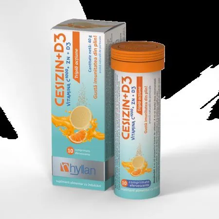 CESIZIN + D3, 10 comprimate efervescente, Hyllan
